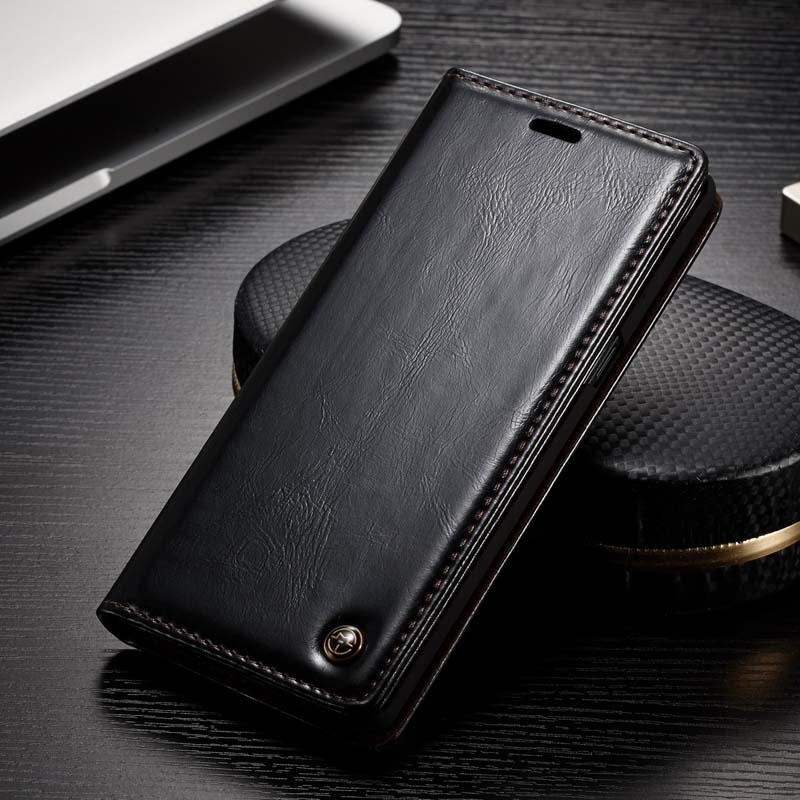 Case Samsung Galaxy S10 #เคสฝาพับแบบกระเป๋าสตางค์ CASEME Oil Wax Crazy Horse Wallet Leather