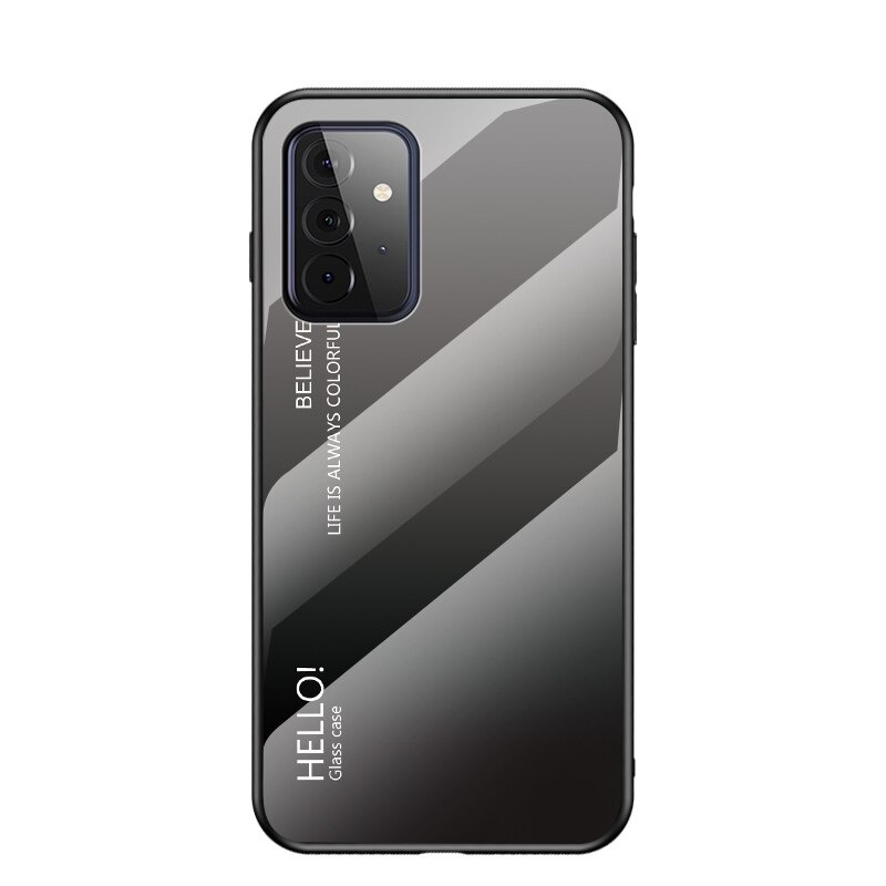 เคส Samsung Galaxy A52/A52 5G/A52s 5G #เคสฝาหลัง Gradient Color Glass + PC + TPU Hybrid Case