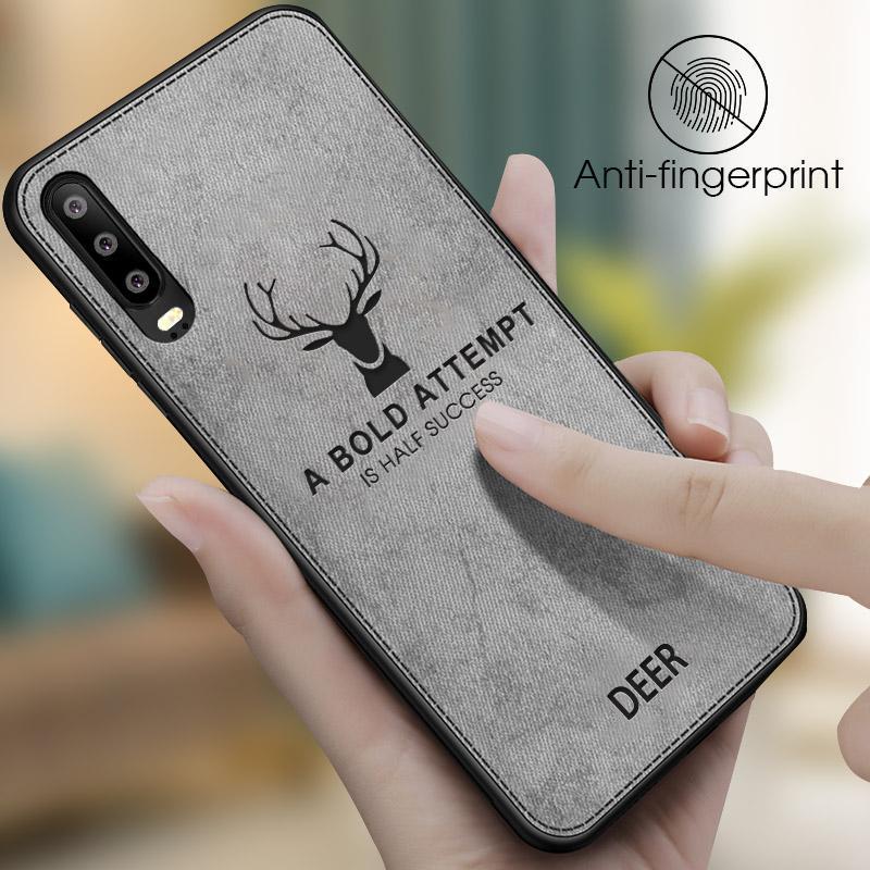 Case Huawei Y9s #เคสฝาหลังเคลือบผิวผ้า PC + TPU Retro Velvet Cloth Coated