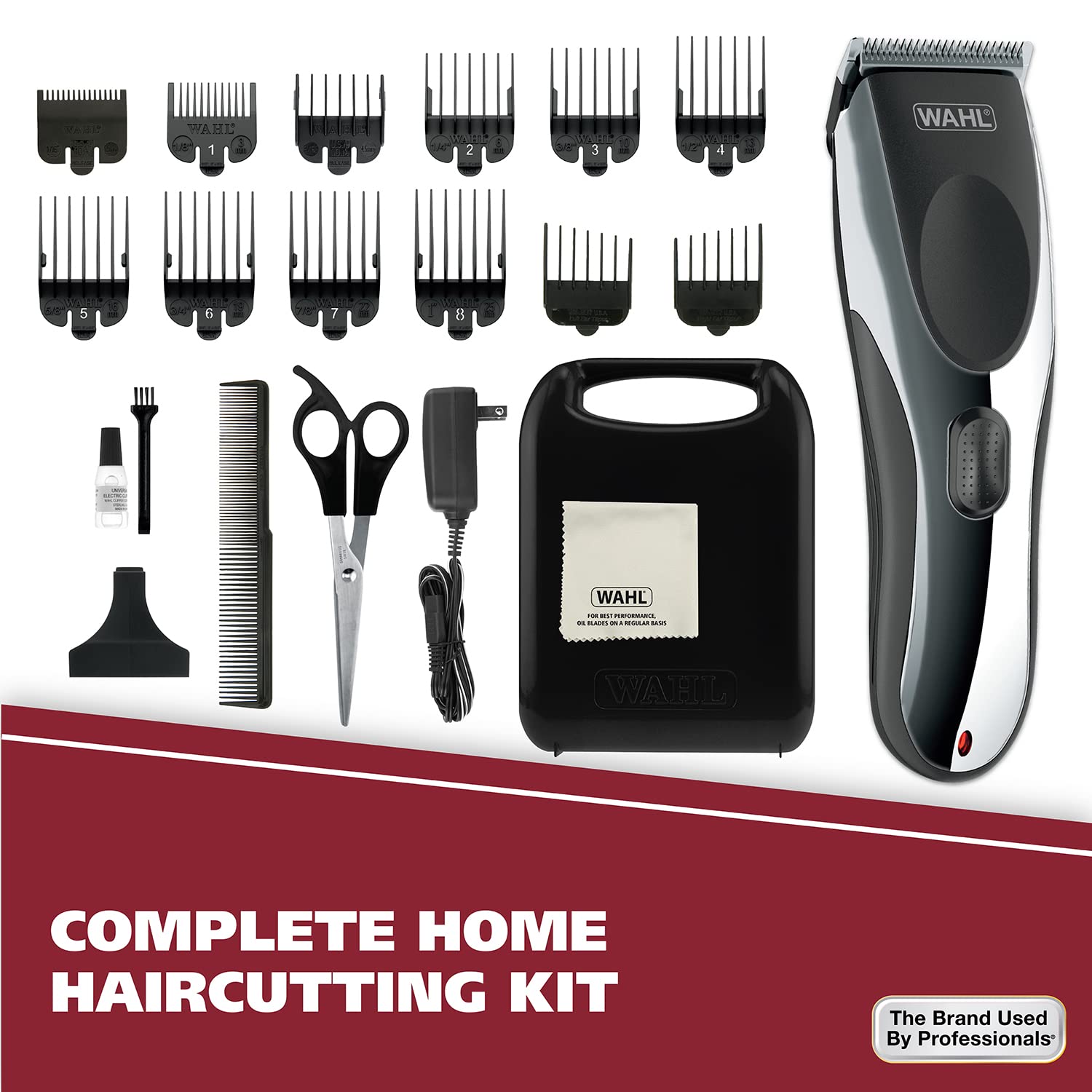 Wahl® Rechargeable Hair Clipper With Guards Kit Model 79434 อุปกรณ์ตัดผม ปัตตาเลี่ยน แบบไร้สาย ชาร์จได้