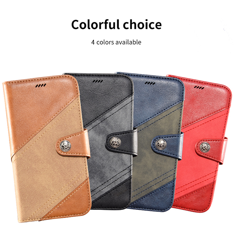 เคส OPPO A9 (2020)/A5 (2020)#เคสฝาพับหนัง PU ออกแบบสี 2 โทนปิดแม่เหล็ก มีช่องเก็บบัตรคุณภาพดี