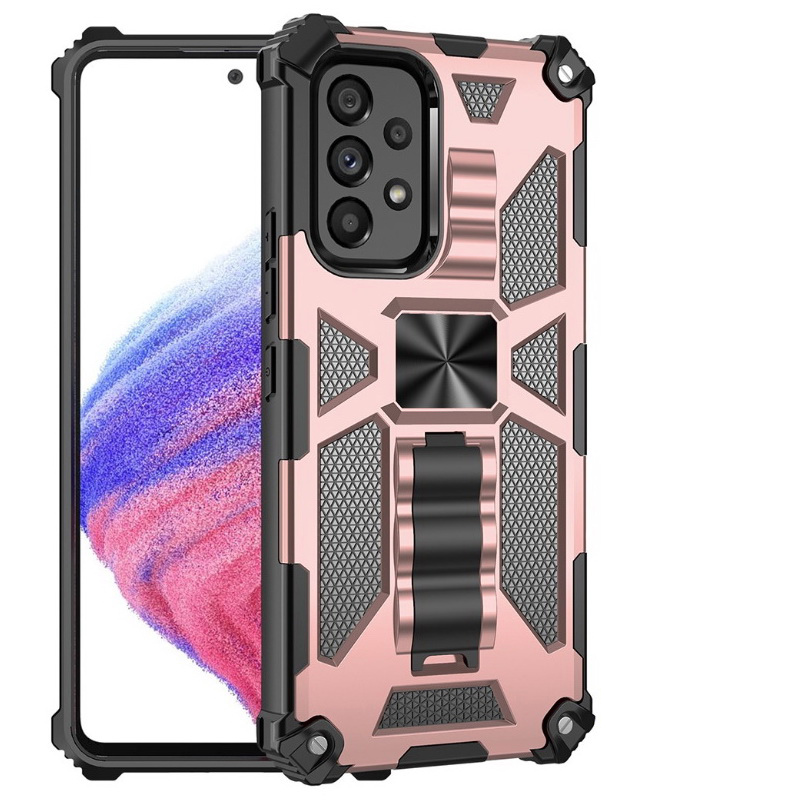 เคส Samsung Galaxy A21s #เคสฝาหลังพลาสติกแข็ง ไฮบริด TPU + Kickstand