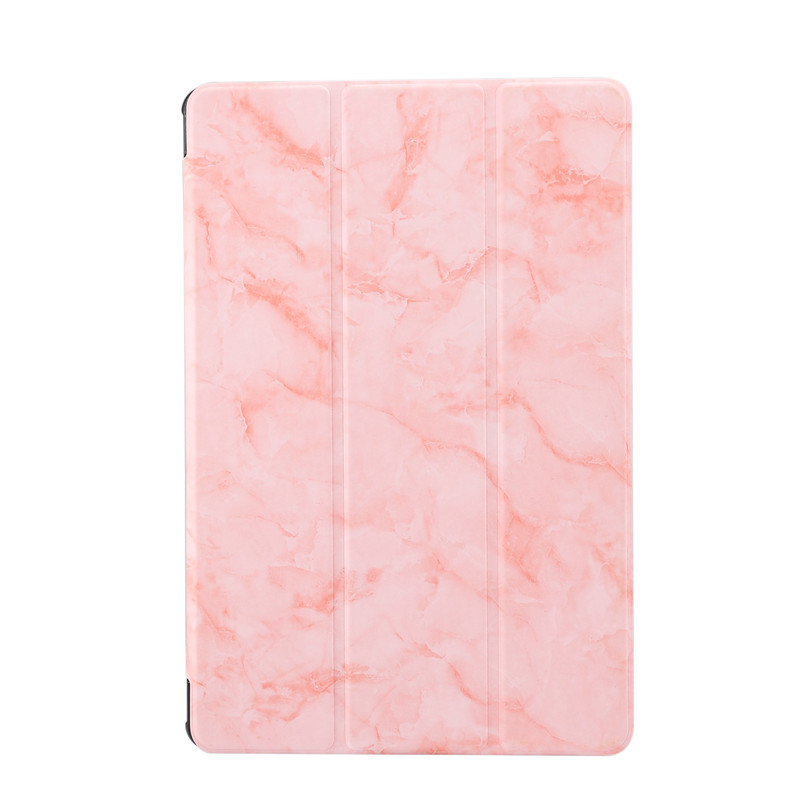 เคส Samsung Galaxy Tab S6 Lite 10.4 SM-P610 SM-P615 SM-P617 #เคสฝาพับปกสามพับลายเนื้อหินอ่อน Marble Texture Tri-fold PU Leather + PC Stand Tablet Shell