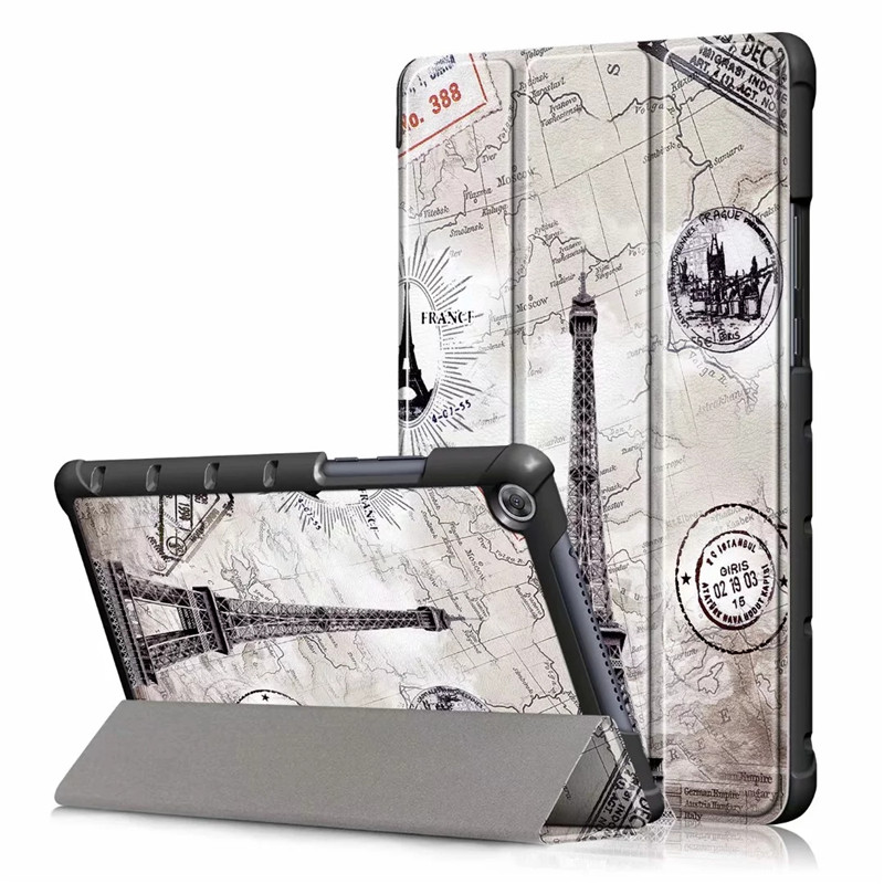 Case Huawei MediaPad M5 Lite 8 #เคสฝาพับสามพับหนัง PU รูปแบบการพิมพ์ลาย Pattern Printing PU Leather Tri-fold Stand