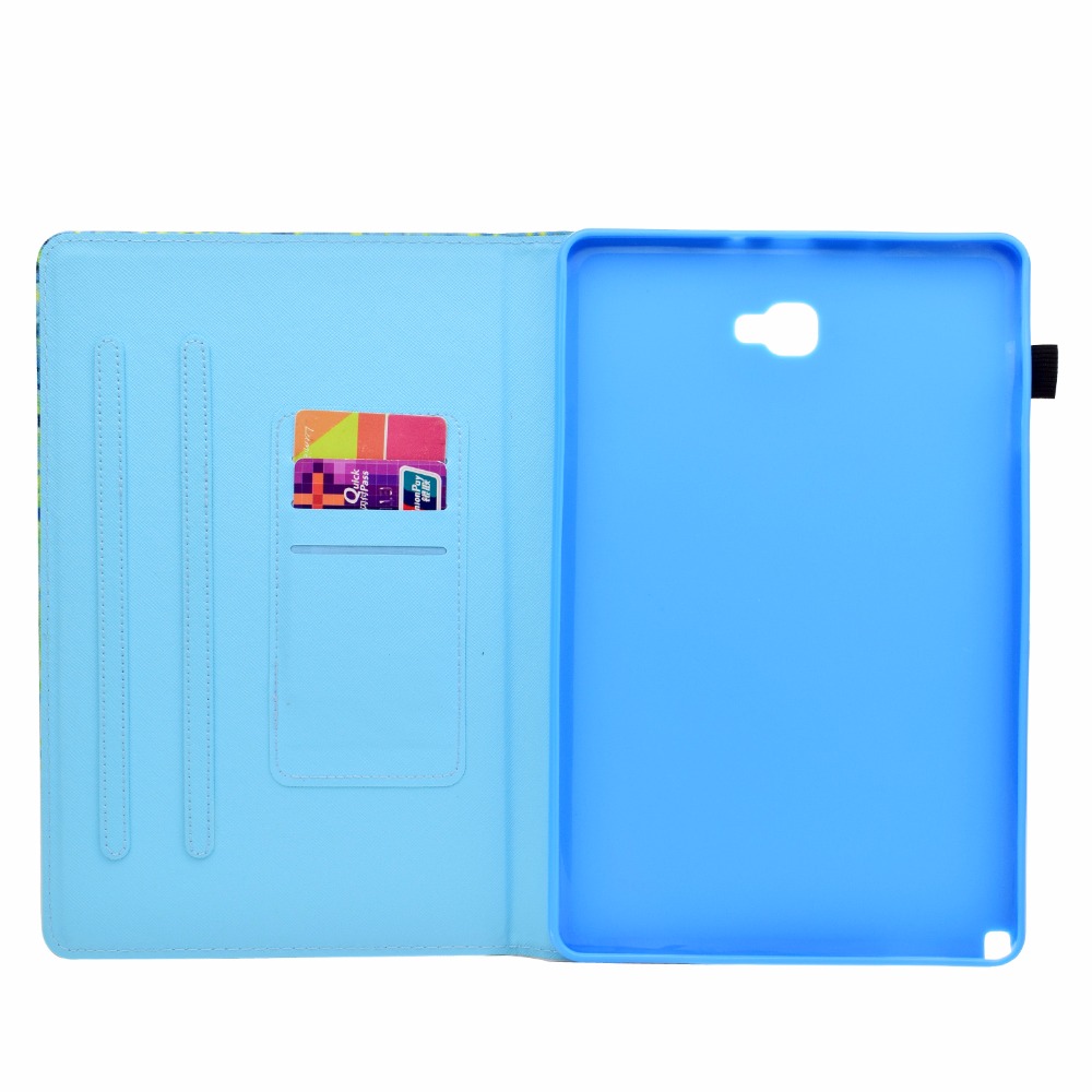 เคส Samsung Galaxy Tab A 10.1 (2016) with S Pen P580 P585 #เคสฝาพับหนัง PU พิมพ์ลายสวยงามน่ารักๆ