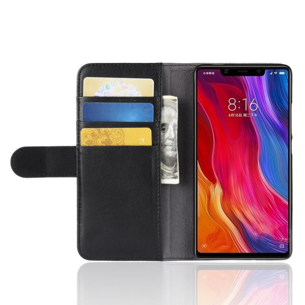 เคส Xiaomi Mi 8 #เคสฝาพับสไตล์กระเป๋าสตางค์รูปแบบหนังแท้แยกมีช่องเสียบบัตรคุณภาพดีราคาเบาๆสบายกระเป๋า