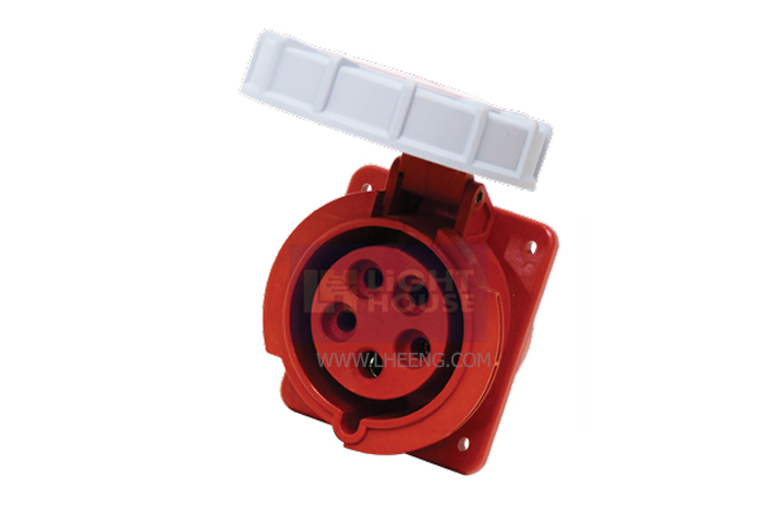 HTN-3151 "DAKO PLUG" เต้ารับฝังเฉียงกันน้ำ (3P+N+E) 16A IP67