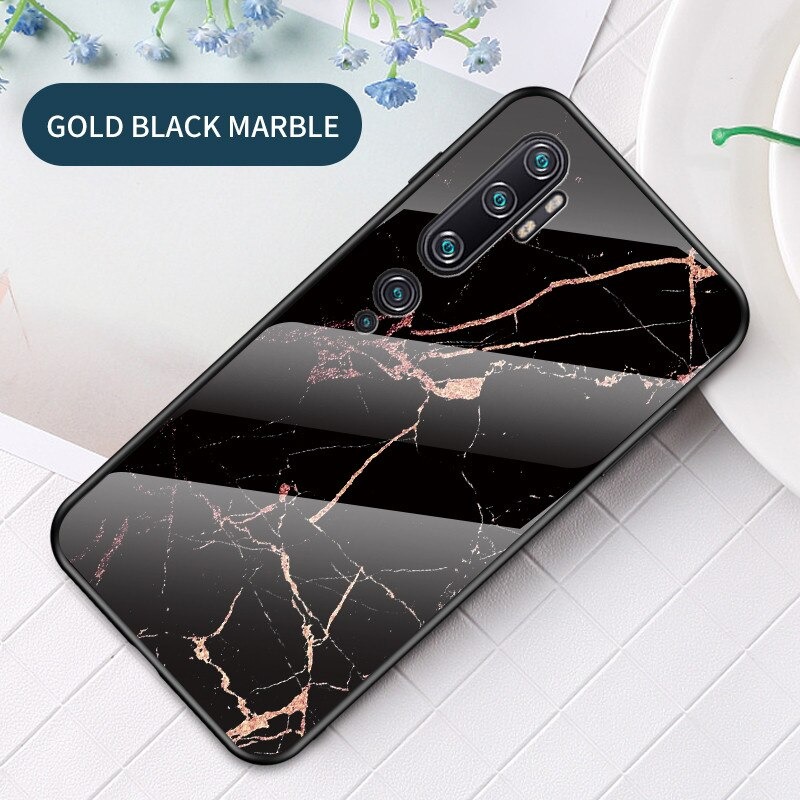 เคส Xiaomi Mi Note 10 Pro #เคสฝาหลัง Gradient Color ลายหินอ่อน Glass + PC + TPU Hybrid Case