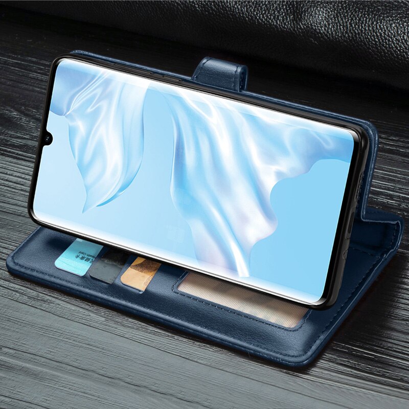 เคส Huawei P30 #เคสฝาพับแบบกระเป๋าสตางค์หนัง PU Textured PU Leather Wallet