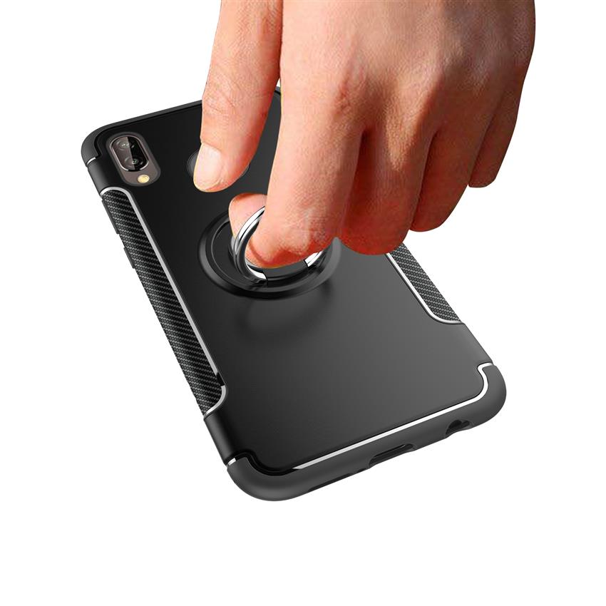 เคส Huawei P20 Lite (Nova 3e) #เคสฝาหลัง Holder Kickstand TPU + PC Combo (Built-in Magnetic Holder Metal Sheet)