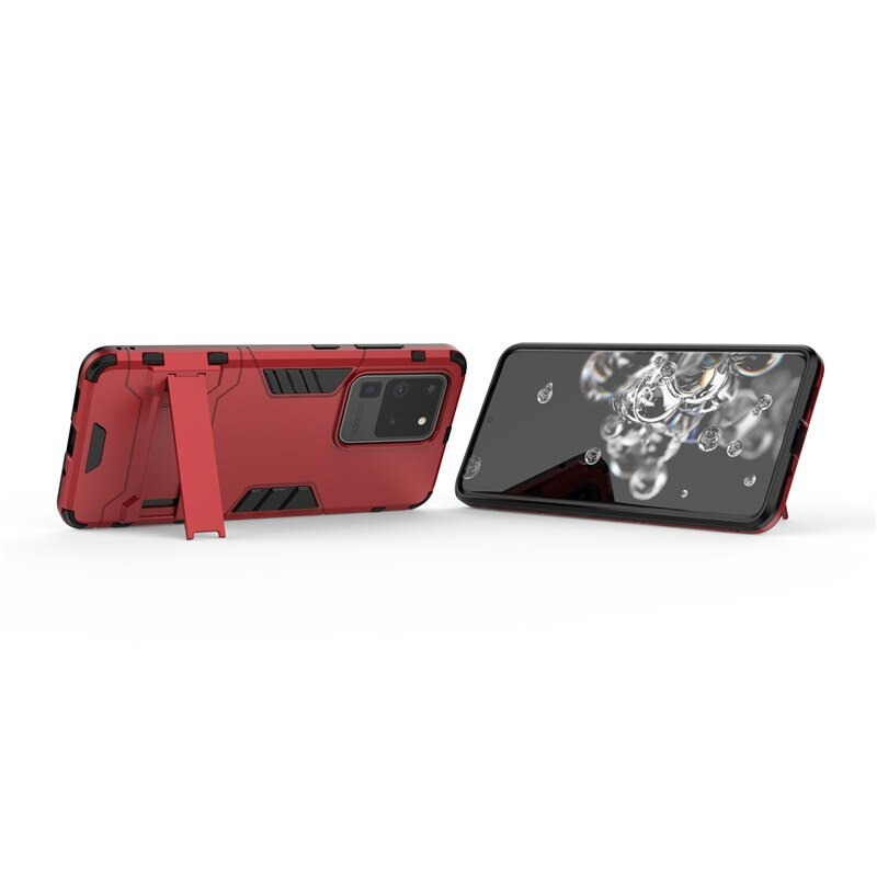 เคส Samsung Galaxy S20 Ultra / S20 Ultra 5G #เคสฝาหลังพลาสติก ไฮบริด TPU + Kickstand