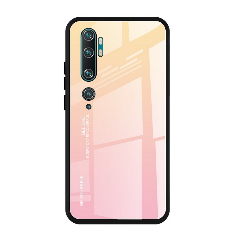 เคส Xiaomi Mi Note 10 Pro #เคสฝาหลัง Gradient Color Glass + PC + TPU Hybrid Case