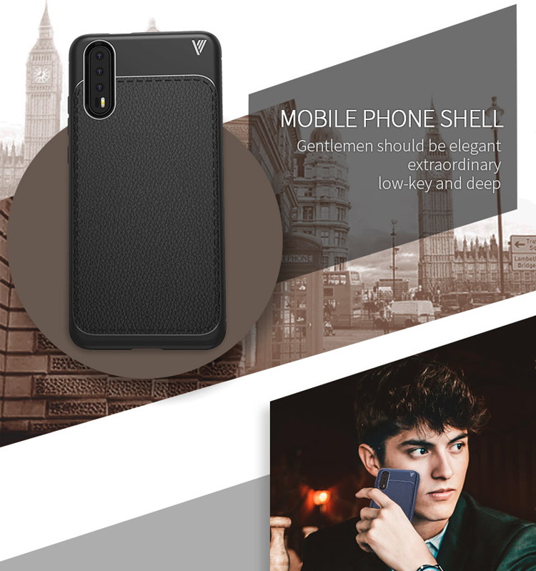 Case Huawei P20 Pro IVSO Gentry Series #เคสฝาหลัง TPU ลายผิวเคลือบหนัง PU คุณภาพดี