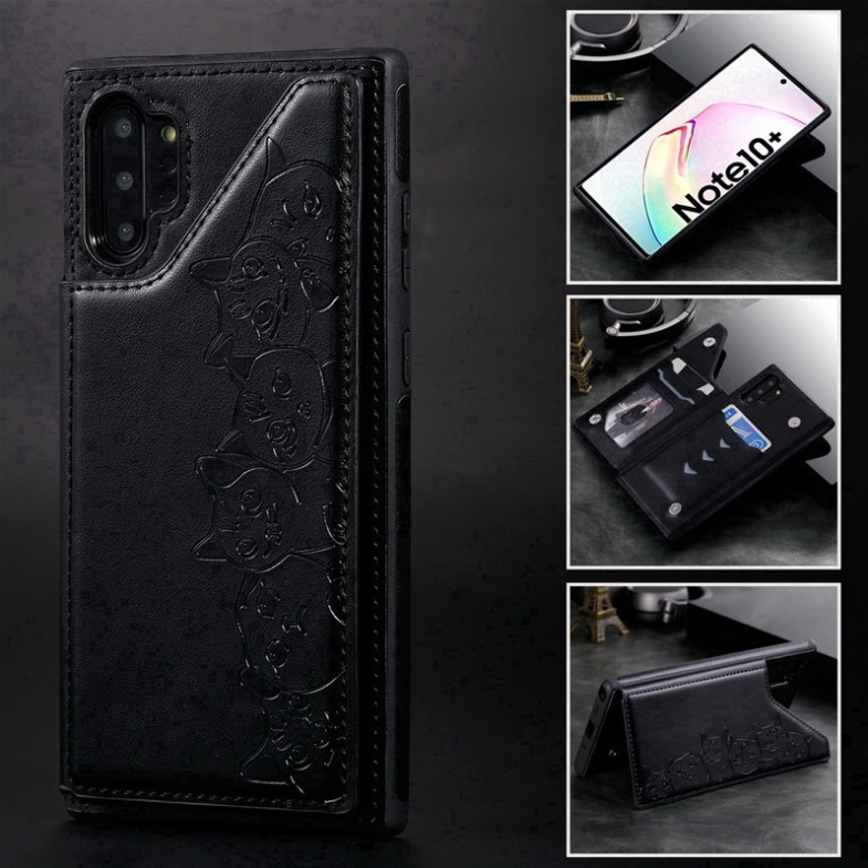 Case Samsung Galaxy Note 10+ #เคสฝาหลัง TPU เคลือบหนัง PU มีที่เก็บบัตร PU Leather Coated TPU Card Holder