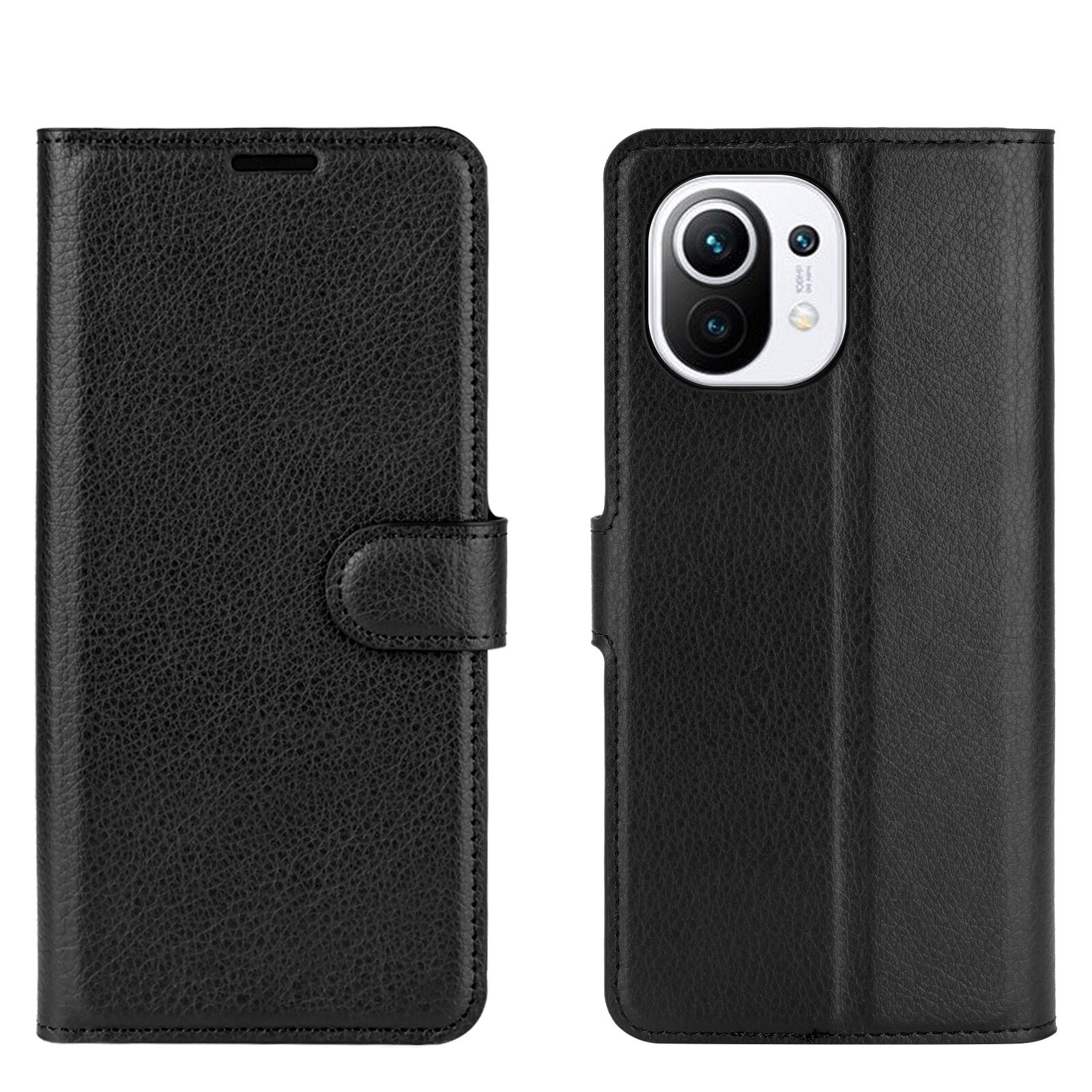 เคส Xiaomi Mi 11 #เคสฝาพับสไตล์กระเป๋าสตางค์หนัง PU ผิวลิ้นจี่