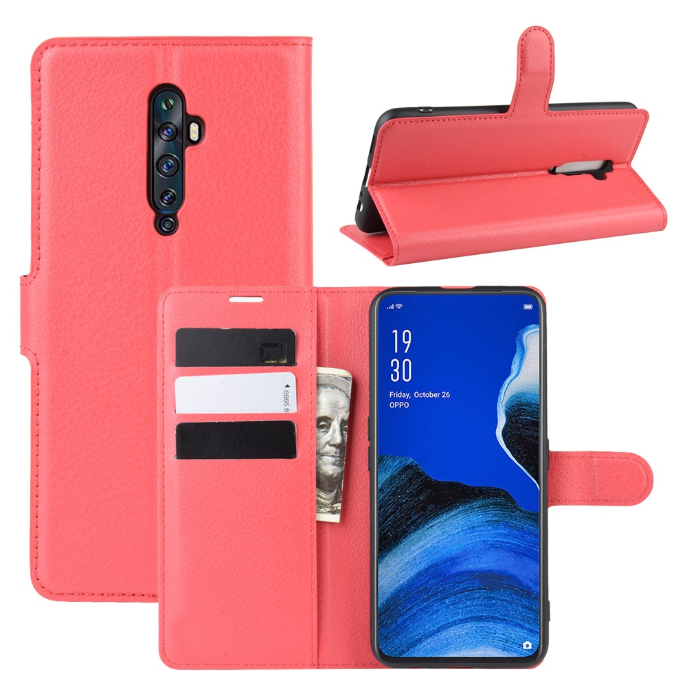 Case OPPO Reno 2F #เคสฝาพับสไตล์กระเป๋าสตางค์หนัง PU ผิวลิ้นจี่สีสันสวยงามทันสมัย