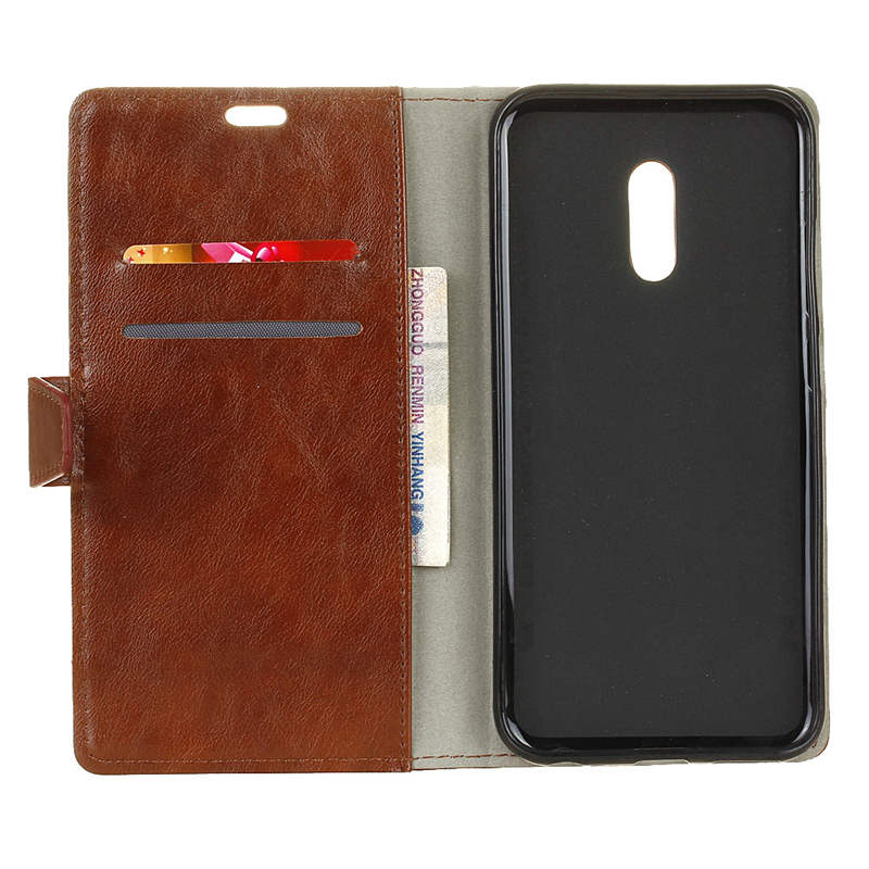 เคส Xiaomi Redmi 5 #เคสฝาพับหนัง PU ผิวหนังม้า Crazy Horse Texture Leather Wallet