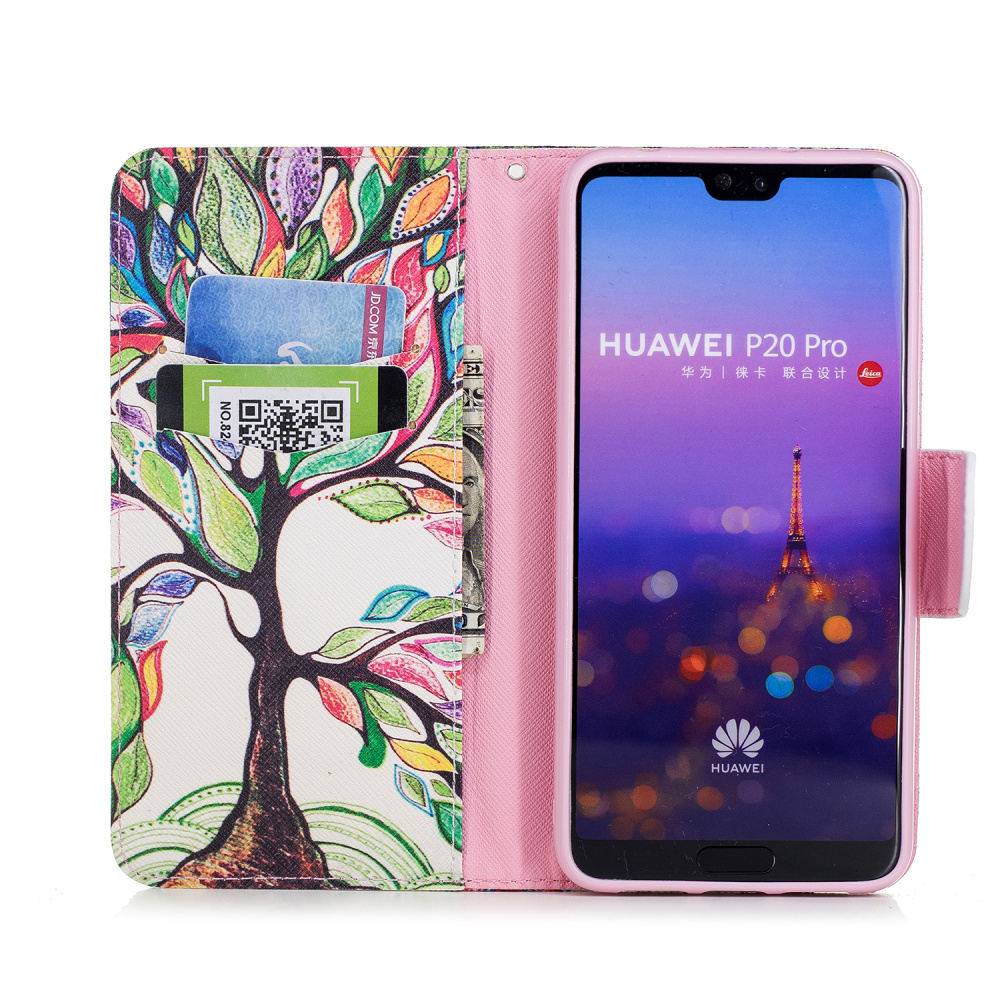 เคส Huawei P20 Pro #เคสฝาพับแบบกระเป๋าสตางค์หนัง PU พิมพ์ลายสวยๆ Pattern Printing Leather Wallet