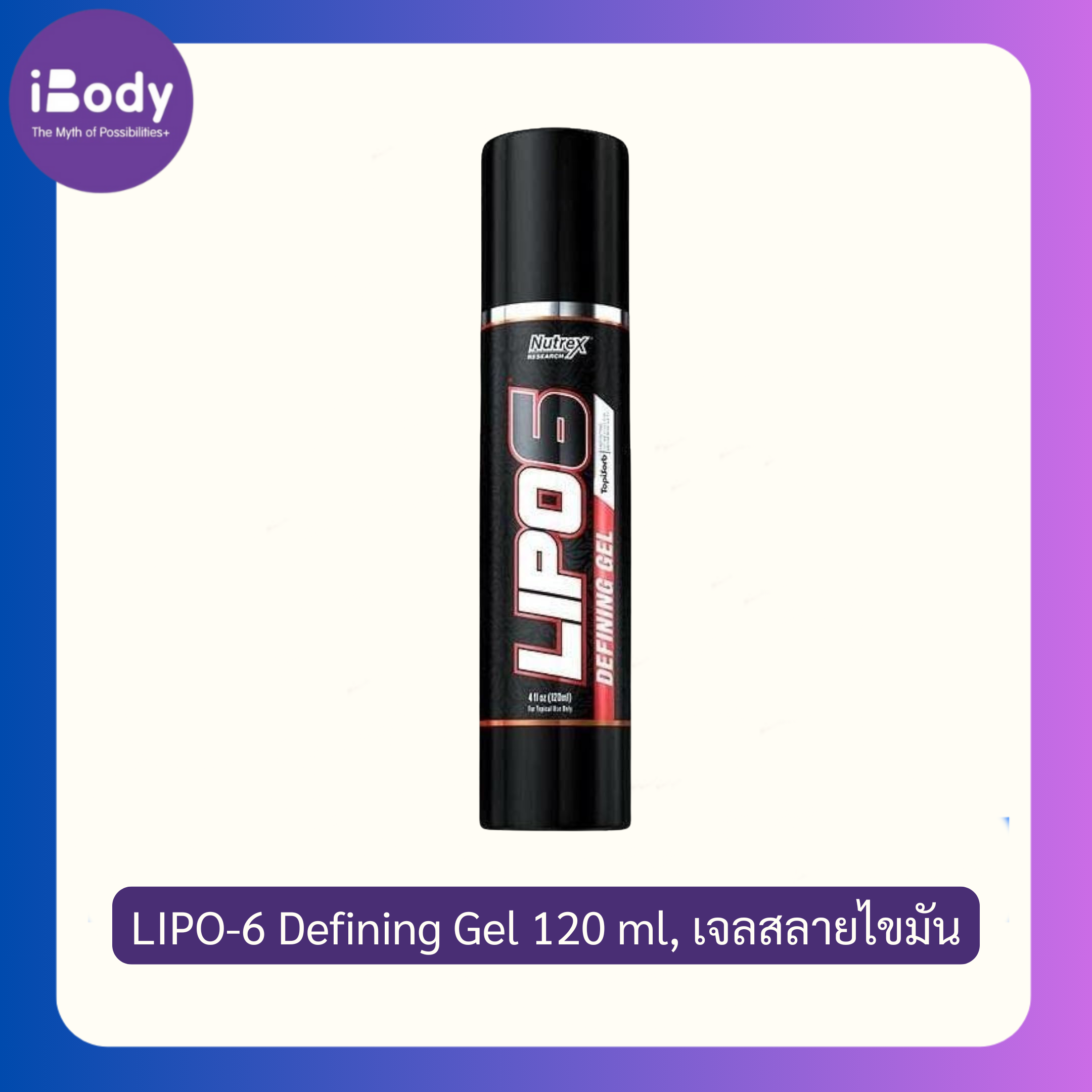 (Nutrex Research®) LIPO-6 Defining Gel 120 ml เจลสลายไขมัน เร่งการเผาผลาญ ขับเหงื่อ เหมาะสำหรับผู้ออกกำลังกาย