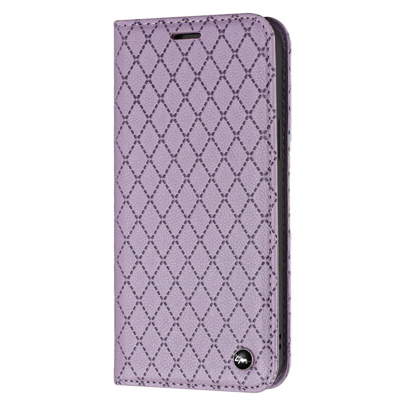 Case POCO X5 Pro 5G #เคสฝาพับหนัง Pu นิ่ม ฝาพับแม่เหล็ก ลายสี่เหลี่ยมข้าวหลามตัด พร้อมช่องใส่บัตร