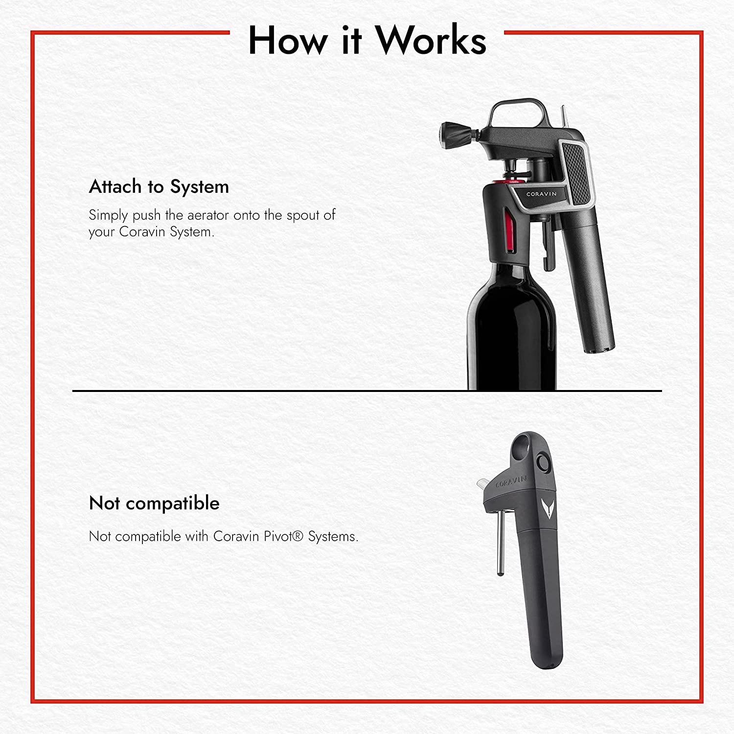 Coravin® Wine Preservation System Aerator for Wine Saver and Needle Pourerสำหรับขวดไวน์เซฟเวอร์และที่รินแบบเข็ม จุกอุปกรณ์เติมอากาศไวน์