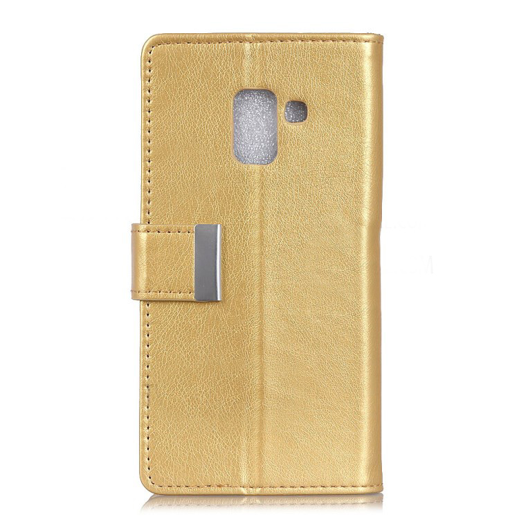 เคส Samsung Galaxy A8+ 2018 #เคสฝาพับสไตล์กระเป๋าสตางค์หนัง PU ผิวหนังม้าปิดแม่เหล็กสวยงามทันสมัย