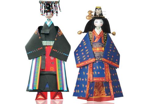 กระดาษพับตุ๊กตาชุดราชสำนักประจำชาติเกาหลี No.1 구장복,적의 만들기 No.1 Korea Royal Court Dress No.1