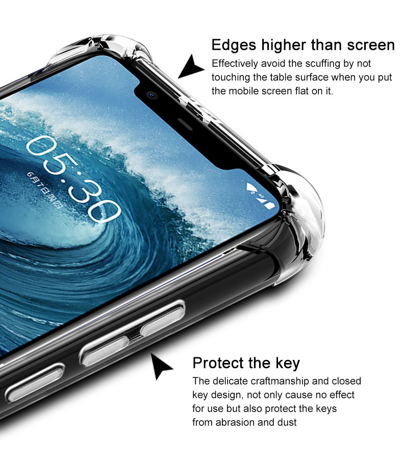 Case Nokia 5.1 Plus/X5 #เคสฝาหลังSkin Feel Anti-drop TPU Case + ฟิล์มกันรอย Explosion-proof Screen Film