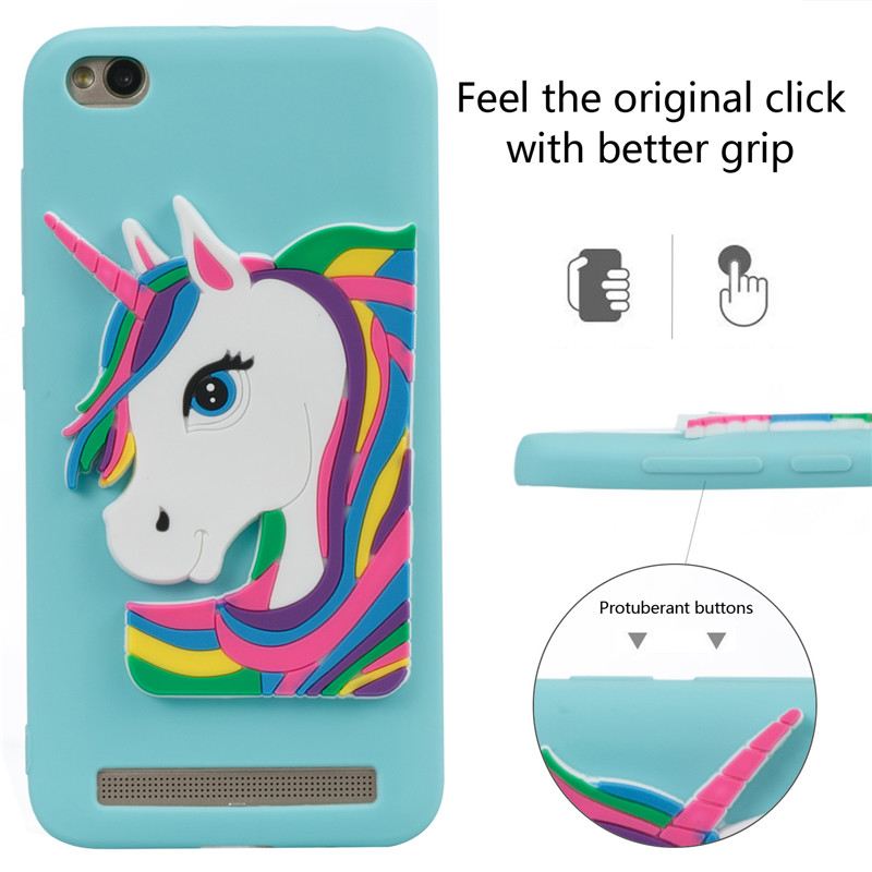 Case Xiaomi Redmi 5A #เคสฝาหลังนิ่ม Adorable 3D Unicorn Pattern Soft TPU