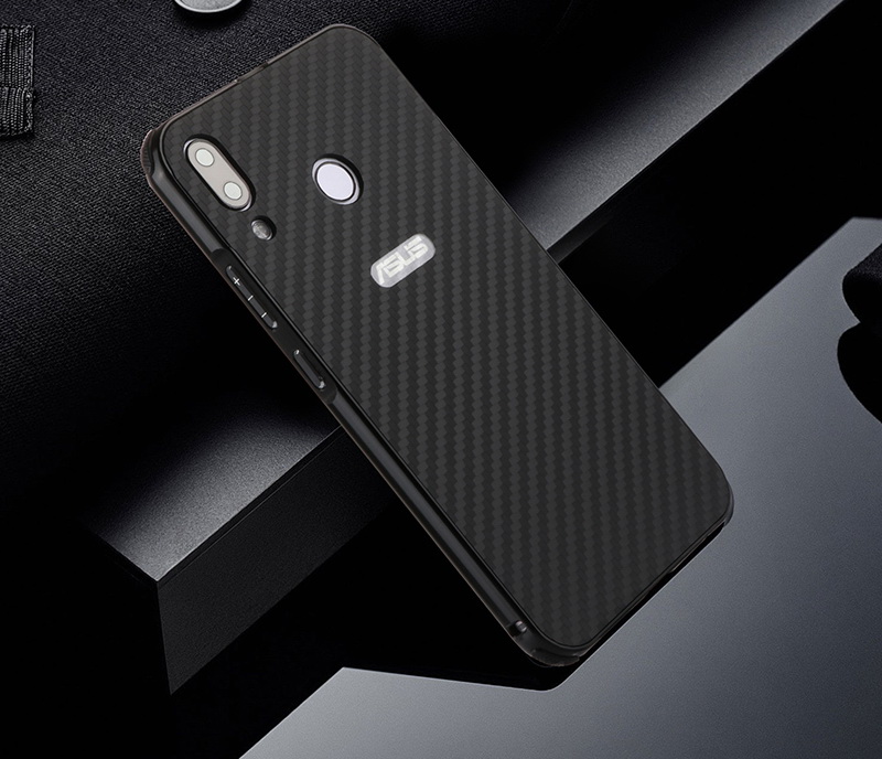 Case Asus Zenfone 5 ZE620KL / Zenfone 5Z ZS620KL #เคสฝาหลังกรอบโลหะ + ฝาหลังเลื่อนสไลด์ลายคาร์บอนไฟเบอร์