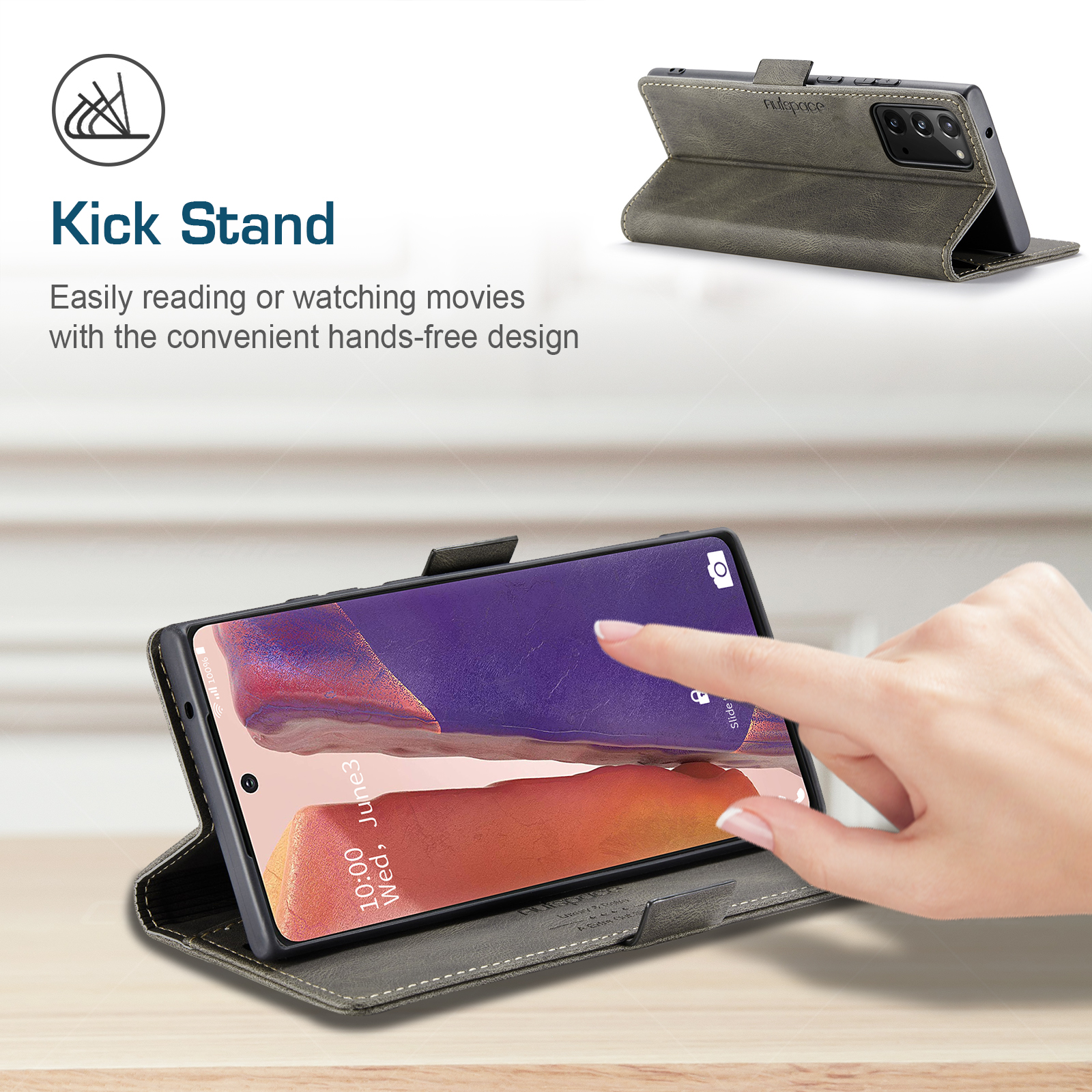 เคส Samsung Galaxy Note 20 / Note 20 5G #เคสฝาพับหนัง PU แบบกระเป๋าสตางค์ AUTSPACE Series RFID Blocking Retro Matte Leather Wallet