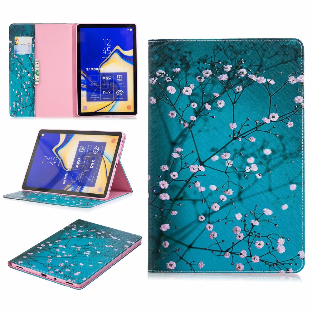 เคส Samsung Galaxy Tab A 10.5 (2018) T590 T595 #เคสฝาพับสไตล์กระเป๋าสตางค์พิมพ์ลายสวยๆ Pattern Printing Magnetic Leather