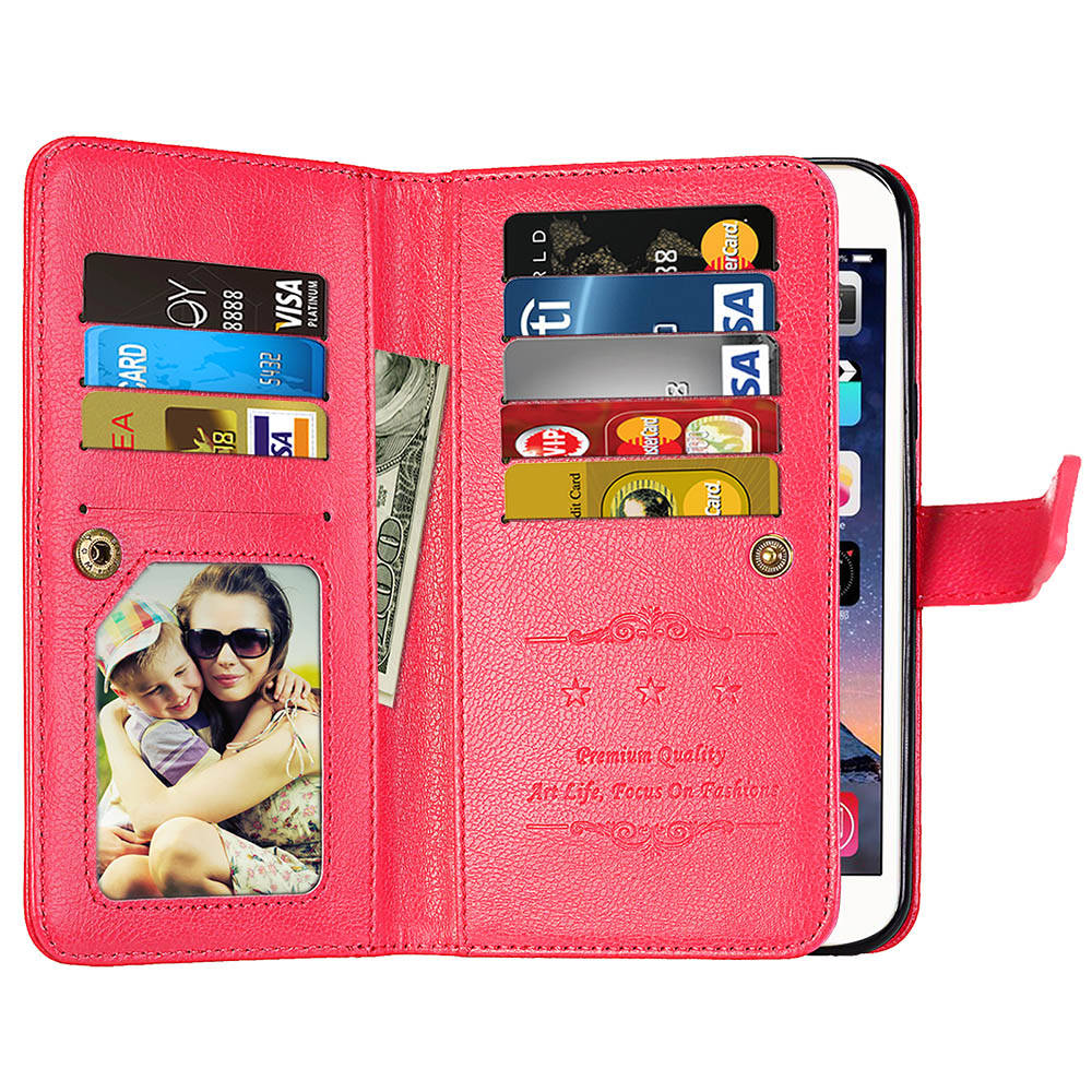 เคส Samsung Galaxy C9 Pro #เคสฝาพับผิวหนังม้าแบบกระเป๋าสตางค์ PU Folio มีช่องใส่บัตรถึง 9 ช่อง