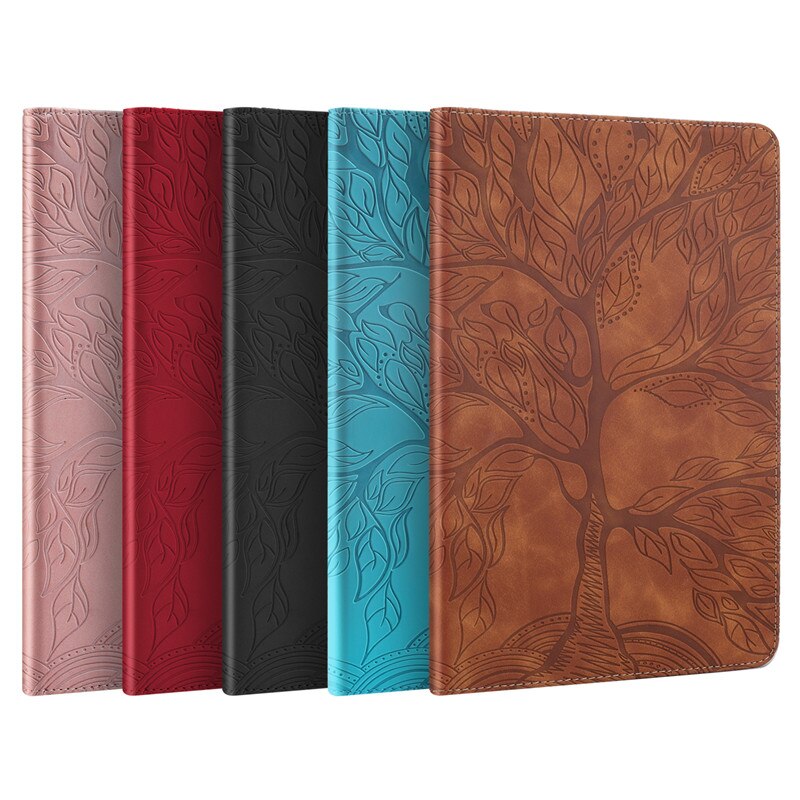 เคส Samsung Galaxy Tab S6 Lite 10.4 SM-P610 P615 P617 #เคสฝาพับหนัง PU ลายต้นไม้ Life Tree Print Leather Stand Smart Case Cover