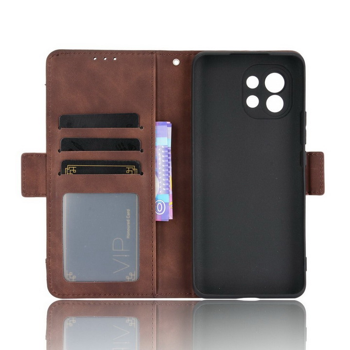 Case Xiaomi 11 Lite 5G NE#เคสฝาพับหนัง PU มีที่เสียบการ์ดหลายช่อง Multiple Card Slots PU Leather Cover