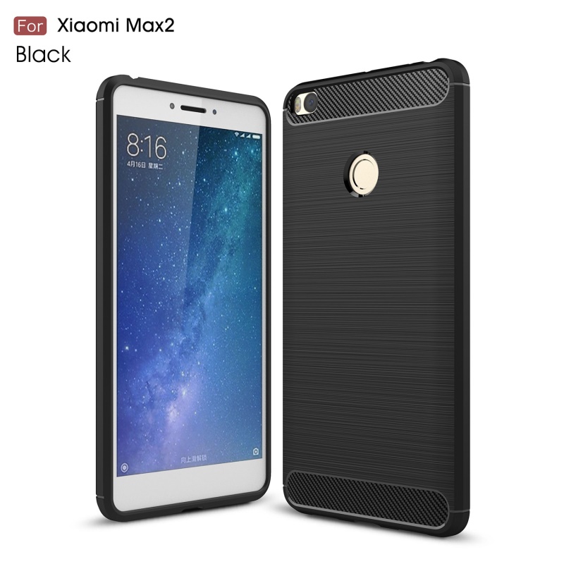 เคส Xiaomi Mi Max 2 #เคสตกแต่งคาร์บอนไฟเบอร์ ผิวขัดแปรง Brushered TPU Back Case