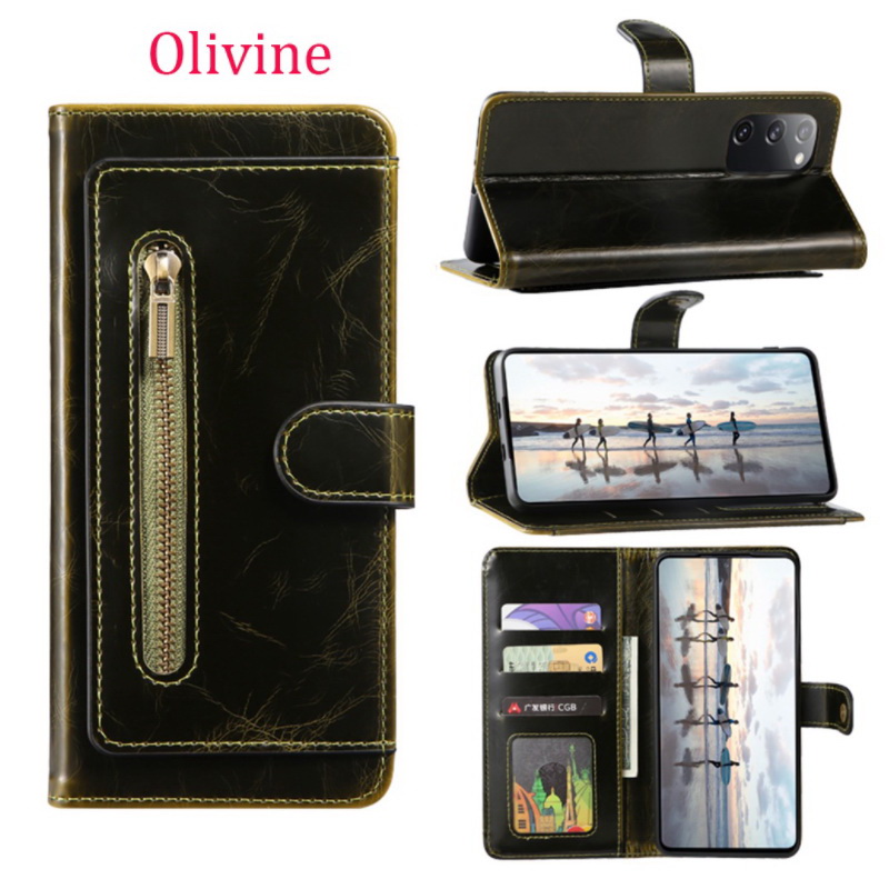 เคส Samsung Galaxy S22 5G #เคสฝาพับแบบกระเป๋าสตางค์ Magnetic Flip Wallet Bracket Leather Lattice TPU Phone Case