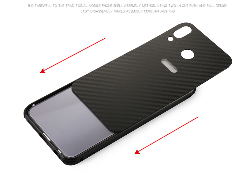 Case Asus Zenfone 5 ZE620KL / Zenfone 5Z ZS620KL #เคสฝาหลังกรอบโลหะ + ฝาหลังเลื่อนสไลด์ลายคาร์บอนไฟเบอร์