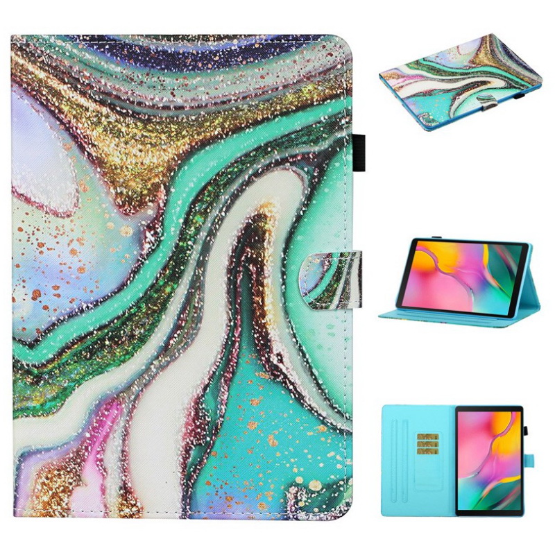 Case Samsung Galaxy Tab S6 Lite 10.4 SM-P610 P615 P617 #เคสฝาพับหนัง PU พิมพ์ลาย Pattern Printing PU Leather Flip