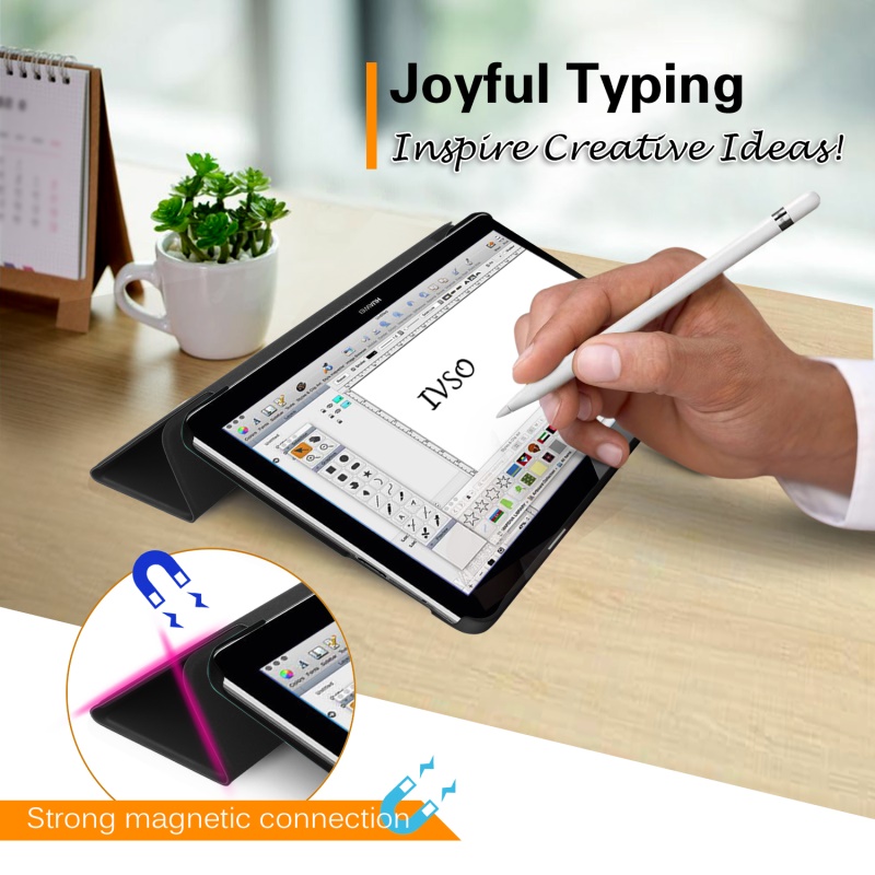 Case MediaPad T3 10 9.6 นิ้ว #เคสแท็บเล็ตฝาพับหนัง PU แบบพับสามพับ สวยดูดีมีระดับ