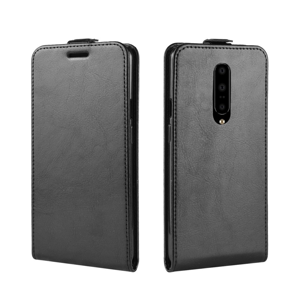 เคส OnePlus 7 Pro #เคสฝาพับหนัง PU ผิวหนังม้าแนวตั้ง Crazy Horse Vertical Leather