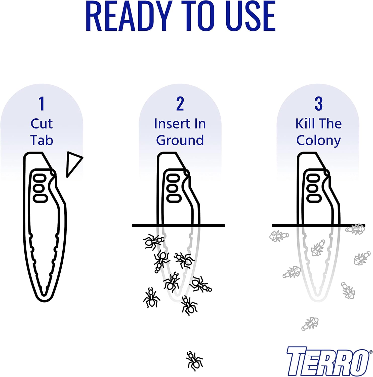 TERRO® T1813 Outdoor Liquid Ant Bait Stakes 8 Bait Stakes ผลิตภัณฑ์กำจัดมด เหยื่อมด