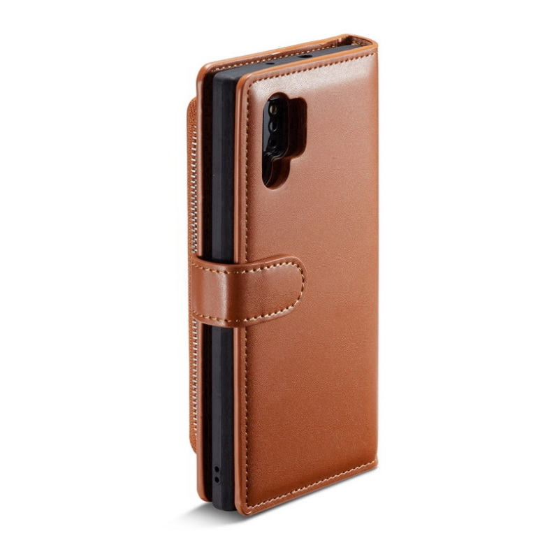 Case Samsung Galaxy Note 10+ #เคสหนังฝาพับสไตล์กระเป๋าสตางค์มีช่องซิบ PU Wallet Split Leather 2 in 1 Card Slot + Money slot + Magnetic Separable Shell