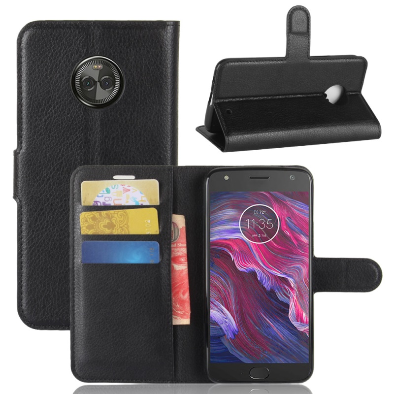 Case Moto X4 #เคสฝาพับสไตล์กระเป๋าสตางค์หนัง PU ผิวลิ้นจี่ สีสันสวยงามทันสมัย
