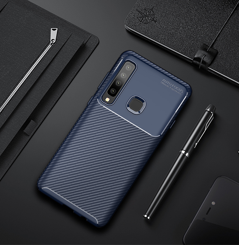Case Samsung Galaxy A9 (2018) #เคสฝาหลังนิ่ม Carbon Fiber Anti-drop TPU Protection