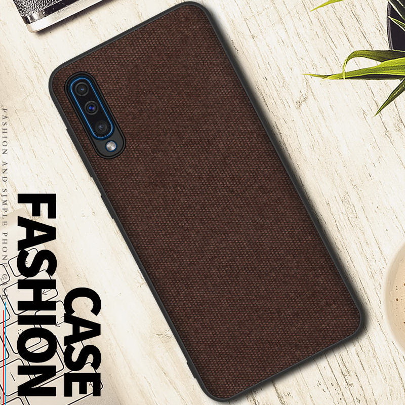 Case Samsung Galaxy A50 / A50s / A30s #เคสฝาหลังรูปแบบ Cloth Texture PU Leather + TPU