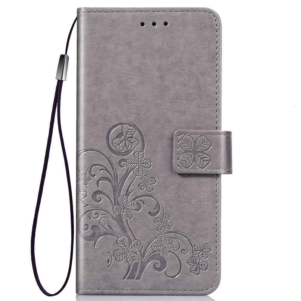 Case Oppo A7 / AX7 / AX5S / A5S #เคสฝาพับมีช่องใส่บัตร Imprint Clover Pattern Leather Wallet
