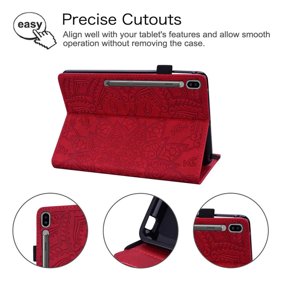 Case Samsung Galaxy Tab S6 SM-T860 SM-T865 #เคสแบบฝาพับหนัง PU พิมพ์ลายนูน Imprinted Pattern Leather Stand Case