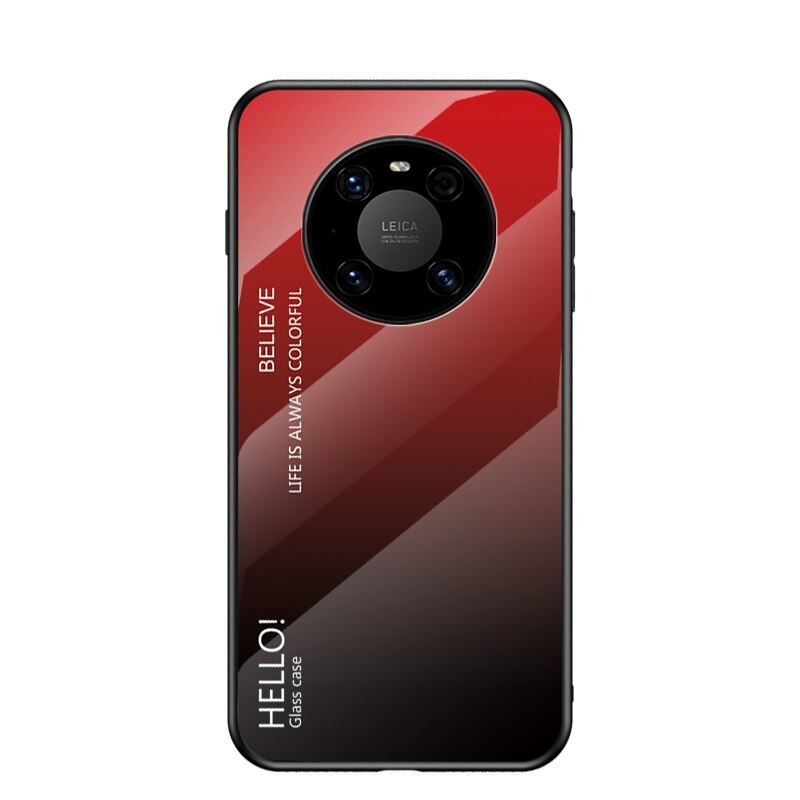 เคส Huawei Mate 40 Pro #เคสฝาหลัง Gradient Color Glass + PC + TPU Hybrid Case