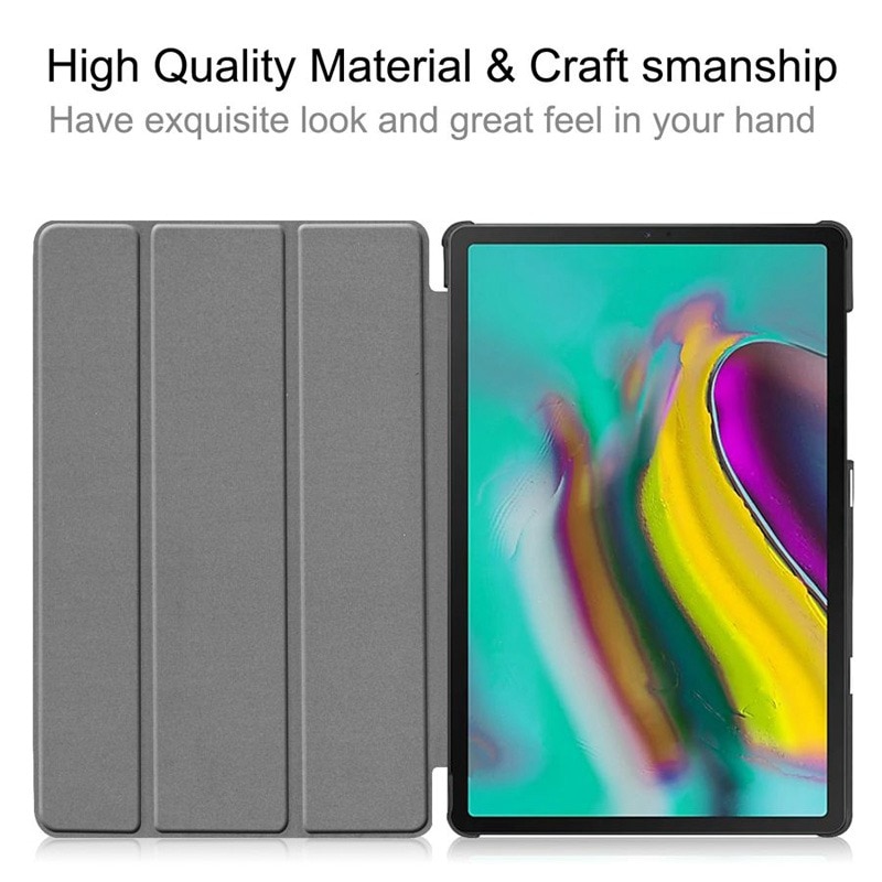 เคสSamsung Galaxy Tab S5e SM-T720 #เคสฝาพับหนัง PU แบบ 3 พับ Tri-fold Stand Leather Smart Tablet